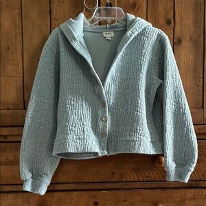 Textured Light Blue Hoodie